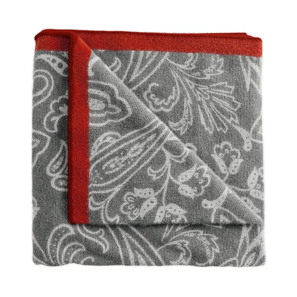 Siya Paisley Throw by Bedeck of Belfast in Charcoal Red